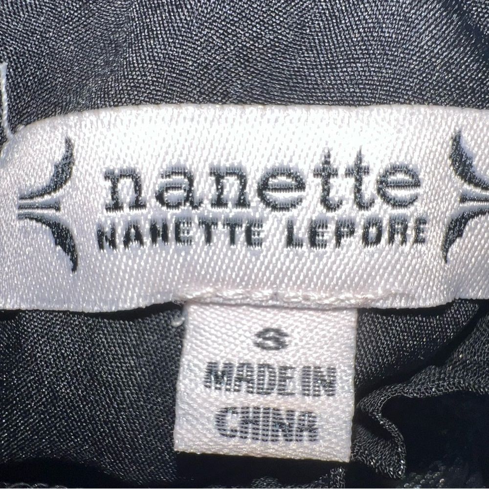 Nanette Lepore Sleeveless Accordion Pleat Black/Silver Metallic Blouse Size S - Picture 8 of 10
